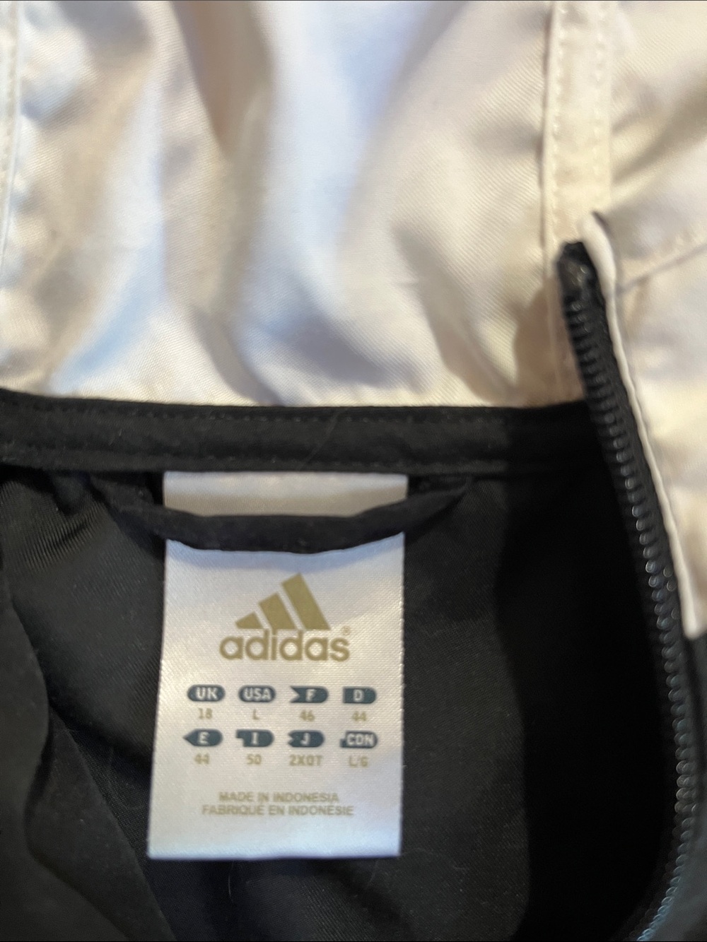 adidas Black and White Hooded Track Jacket with Stripes - Picture 2 of 2